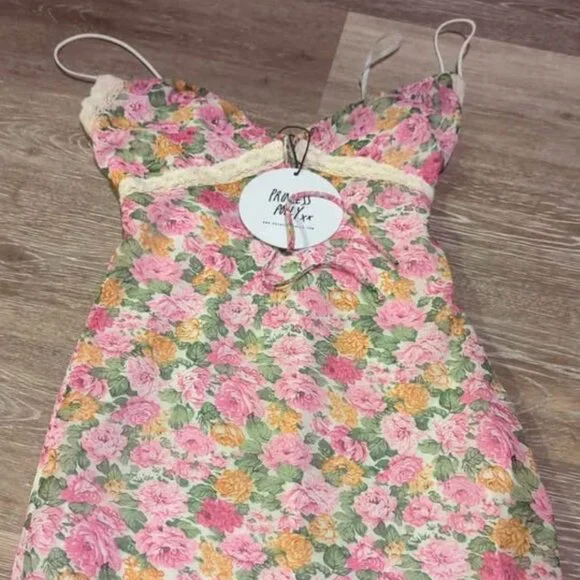 Princess Polly | Dresses | Princess Polly Size 2 Emilee Mini Dress Pink  Floral New | Poshmark